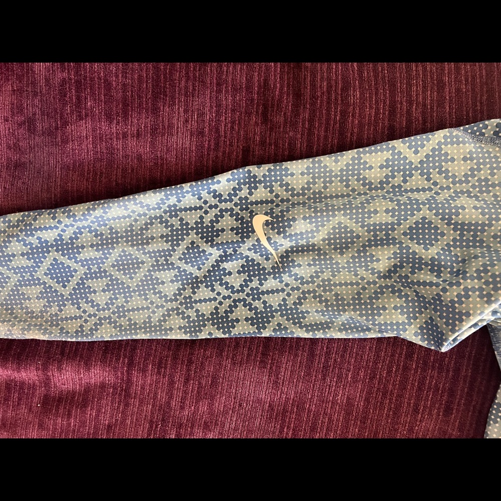 Nike Pro Blue Dot Pattern Half Zip Pullover - image 4